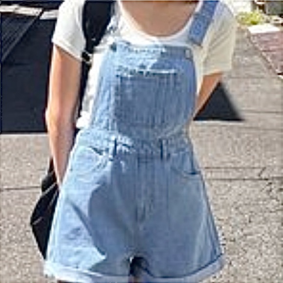 EUC Denim Romper Overalls - Picture 3 of 5
